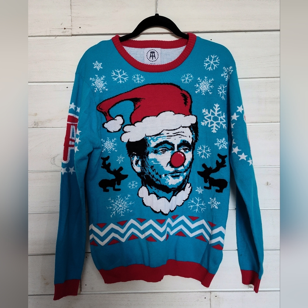 Barstool Sports Roger Goodell Clown Blue and Red Holiday Sweater